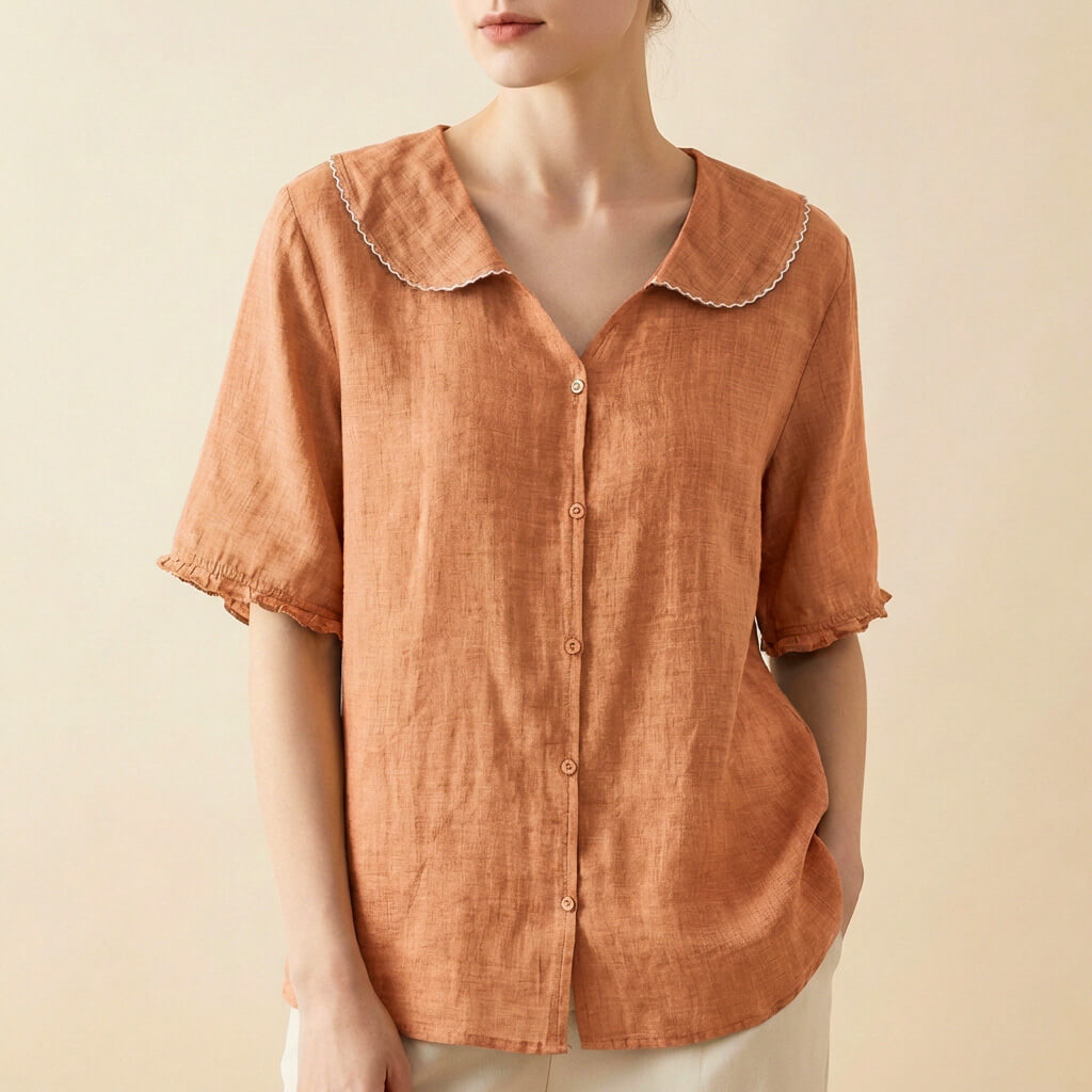 Breathable linen relaxed blouse for women | Clara - 3