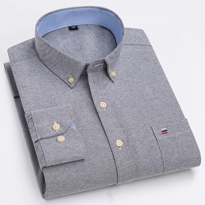 Classic relaxed plaid shirt for men -24