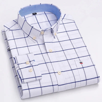 Classic relaxed plaid shirt for men -16