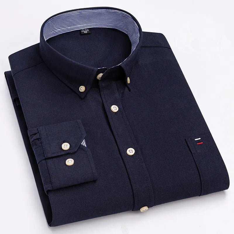 Classic relaxed plaid shirt for men -10