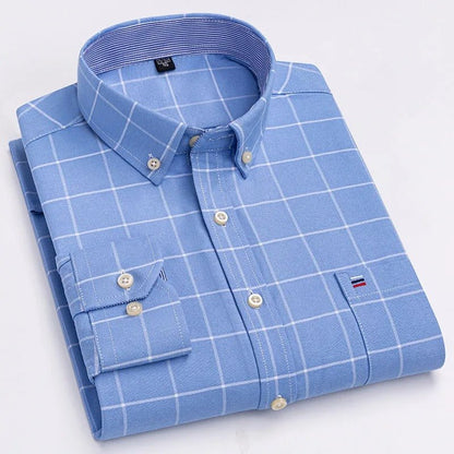 Classic relaxed plaid shirt for men -15