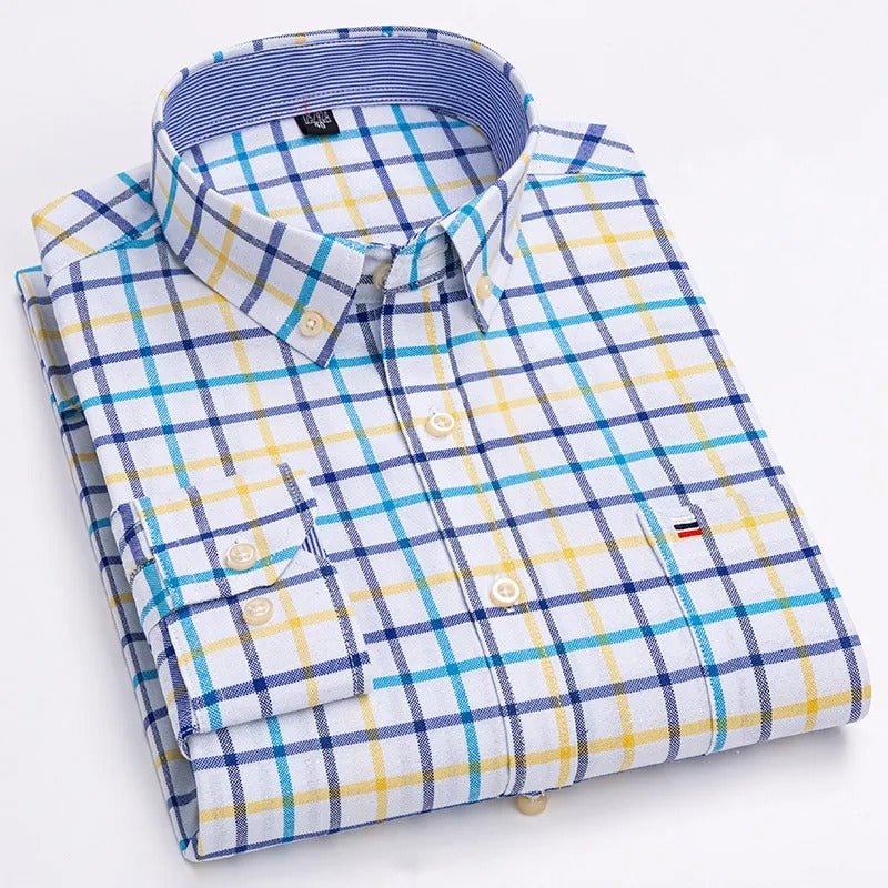Classic relaxed plaid shirt for men -22