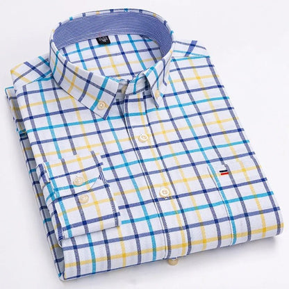 Classic relaxed plaid shirt for men -22