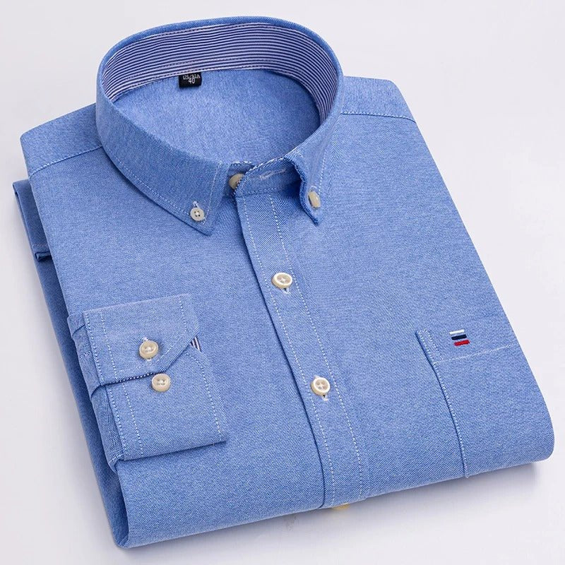 Classic relaxed plaid shirt for men -4
