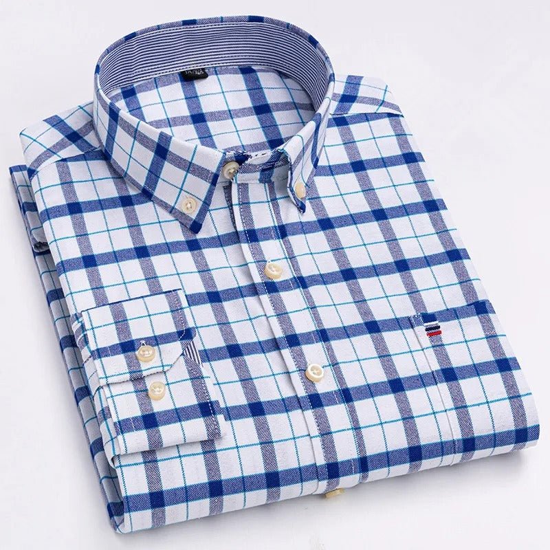 Classic relaxed plaid shirt for men -21