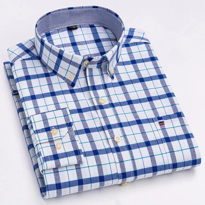 Classic relaxed plaid shirt for men -21