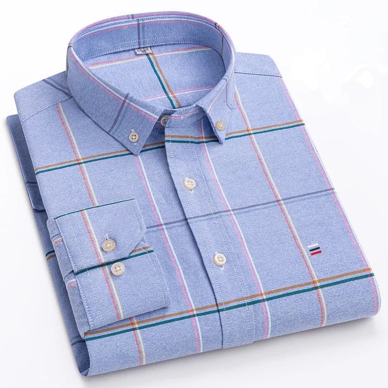 Classic relaxed plaid shirt for men -18