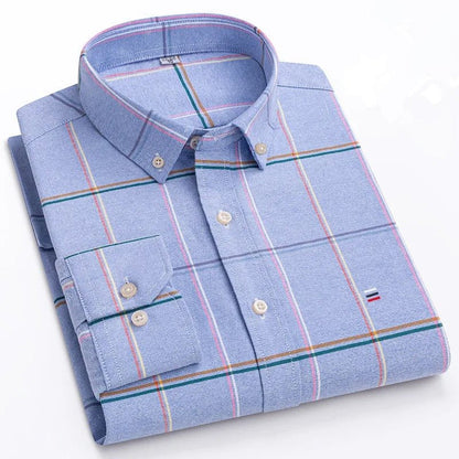 Classic relaxed plaid shirt for men -18