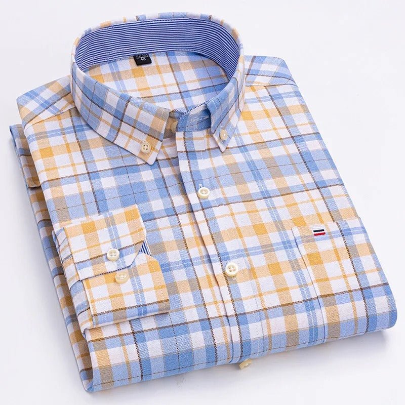 Classic relaxed plaid shirt for men -27