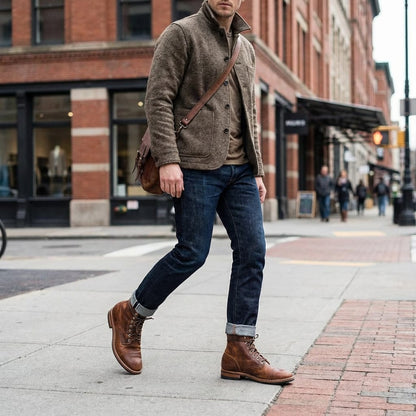 Genuine leather classic boots for men - 2