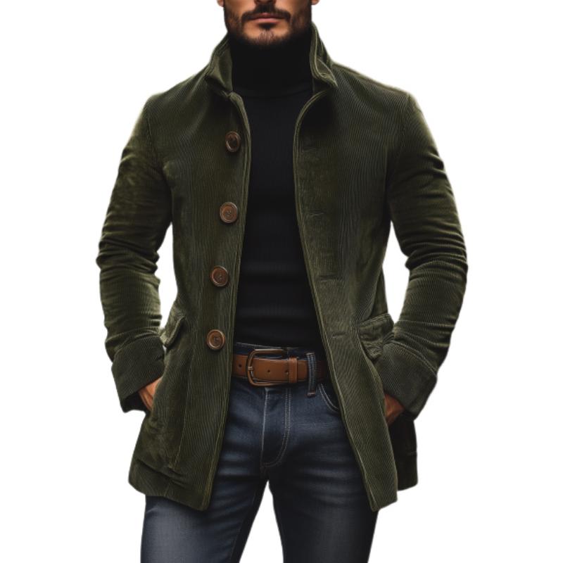 Smart corduroy slim-fit coat for men | Emerson - 1