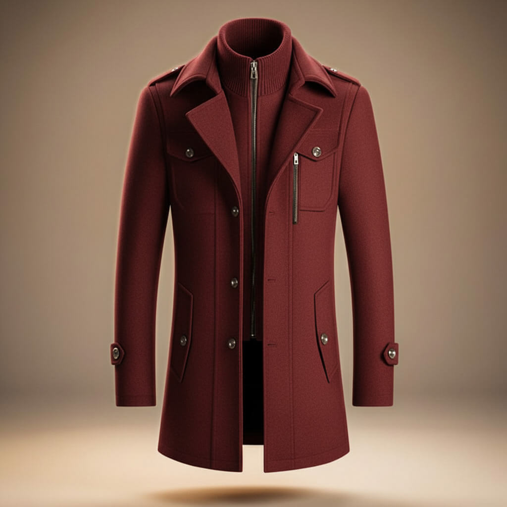 Elegant classic wool winter coat for men | Marco - 4