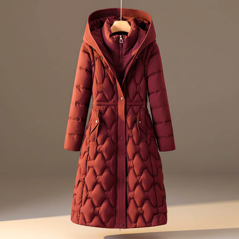 Warm quilted hooded winter coat for women | Lauren - 1