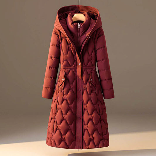 Warm quilted hooded winter coat for women | Lauren - 1