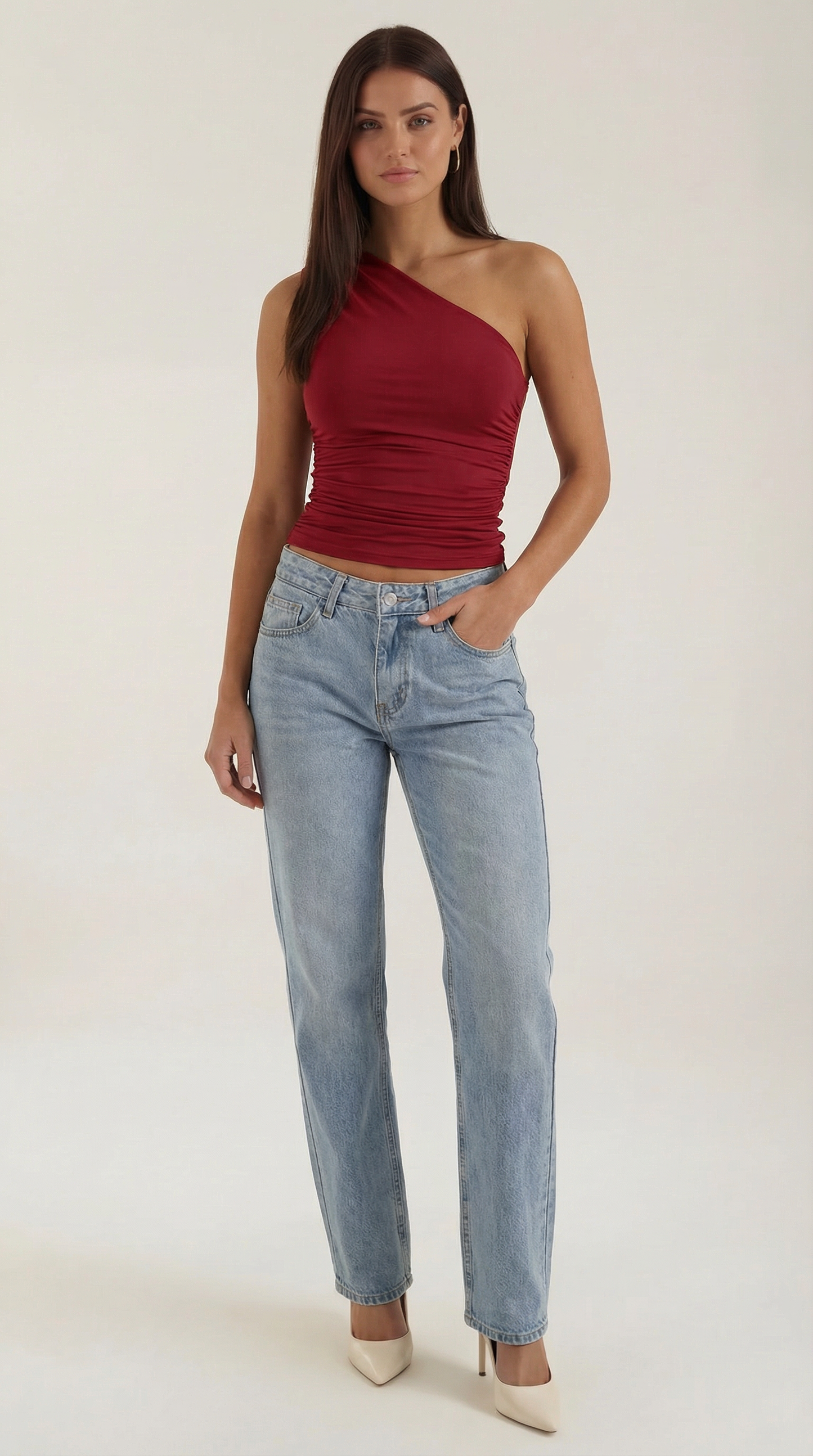 Chic one-shoulder sleeveless top for women | Briony - 15