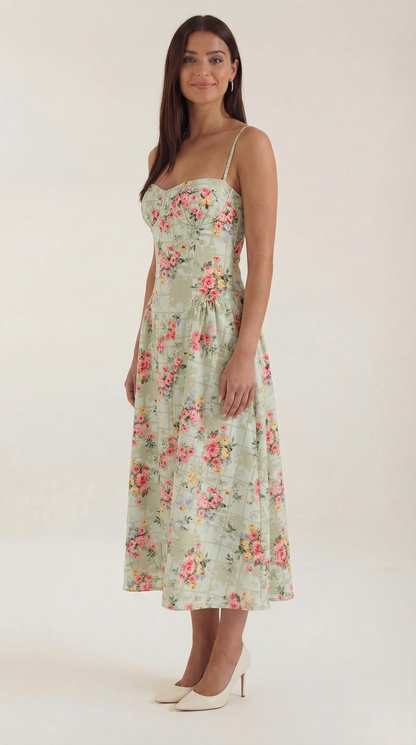 Elegant relaxed everyday midi dress for women | Odette - 2