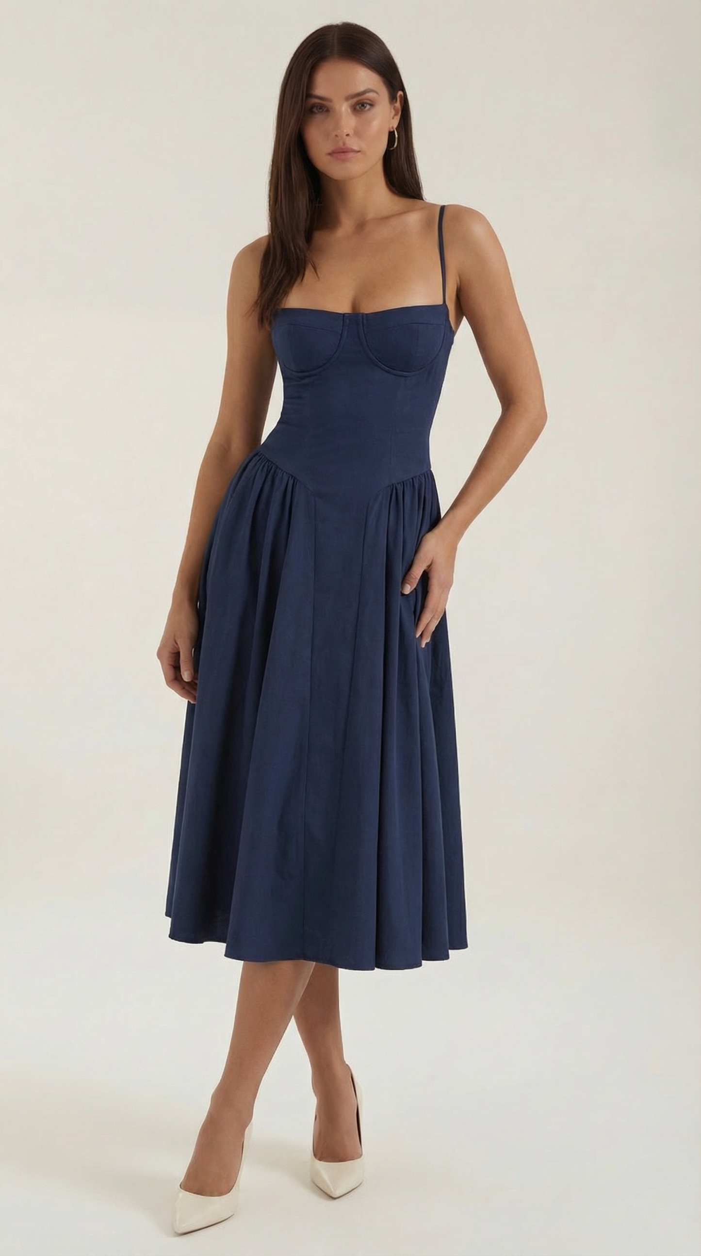 Elegant relaxed everyday midi dress for women | Odette - 16