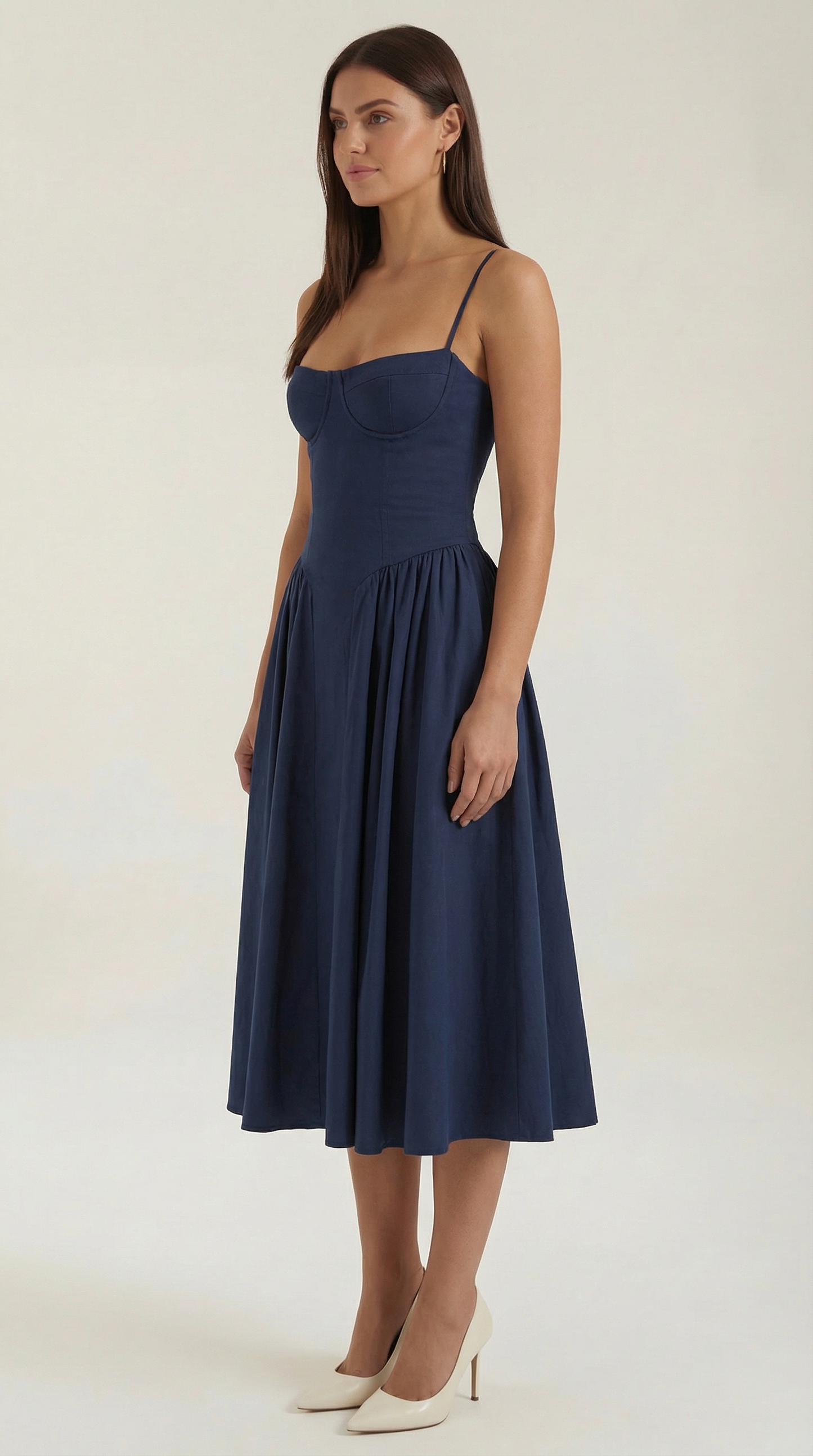 Elegant relaxed everyday midi dress for women | Odette - 17