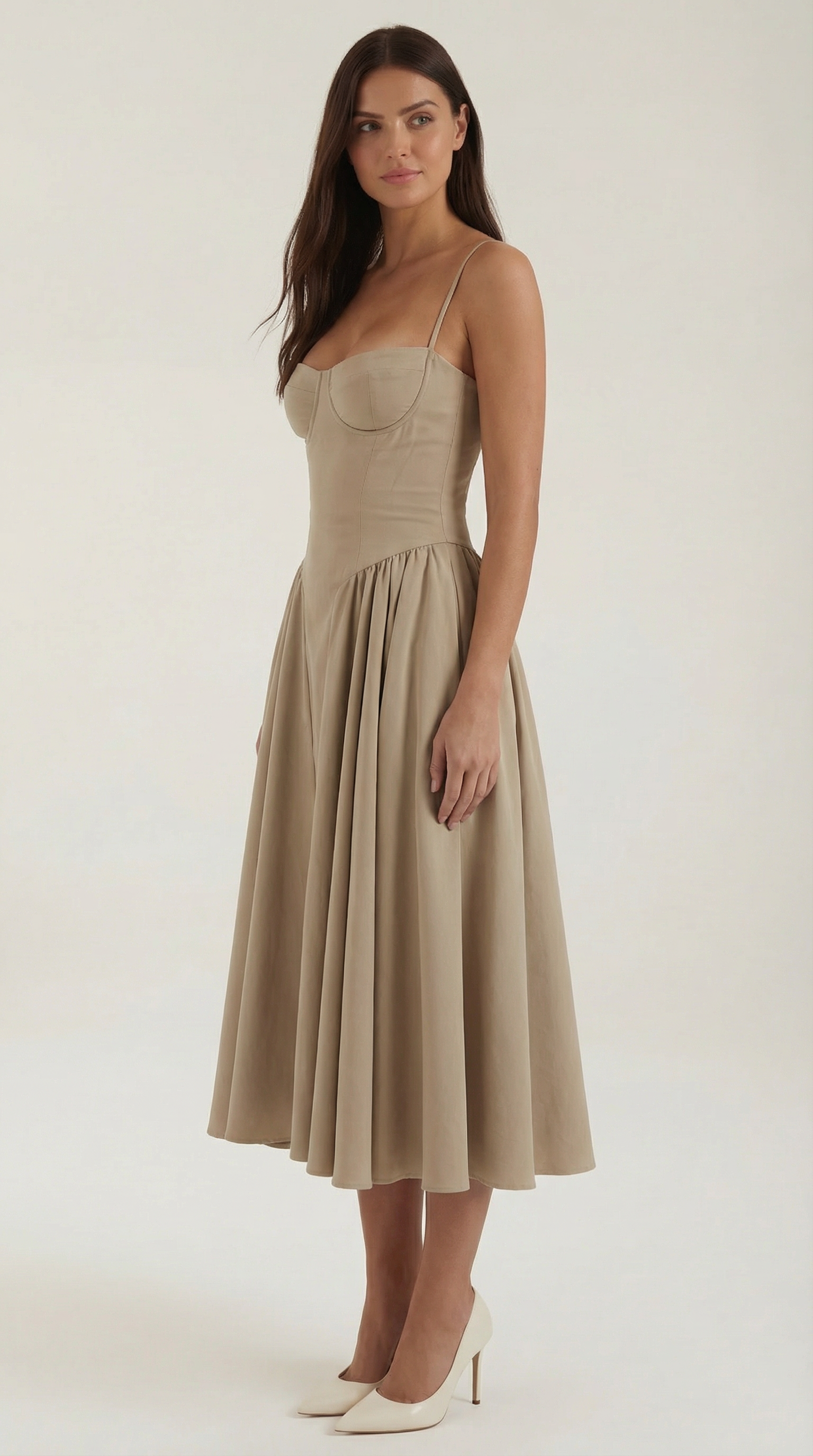 Elegant relaxed everyday midi dress for women | Odette - 32