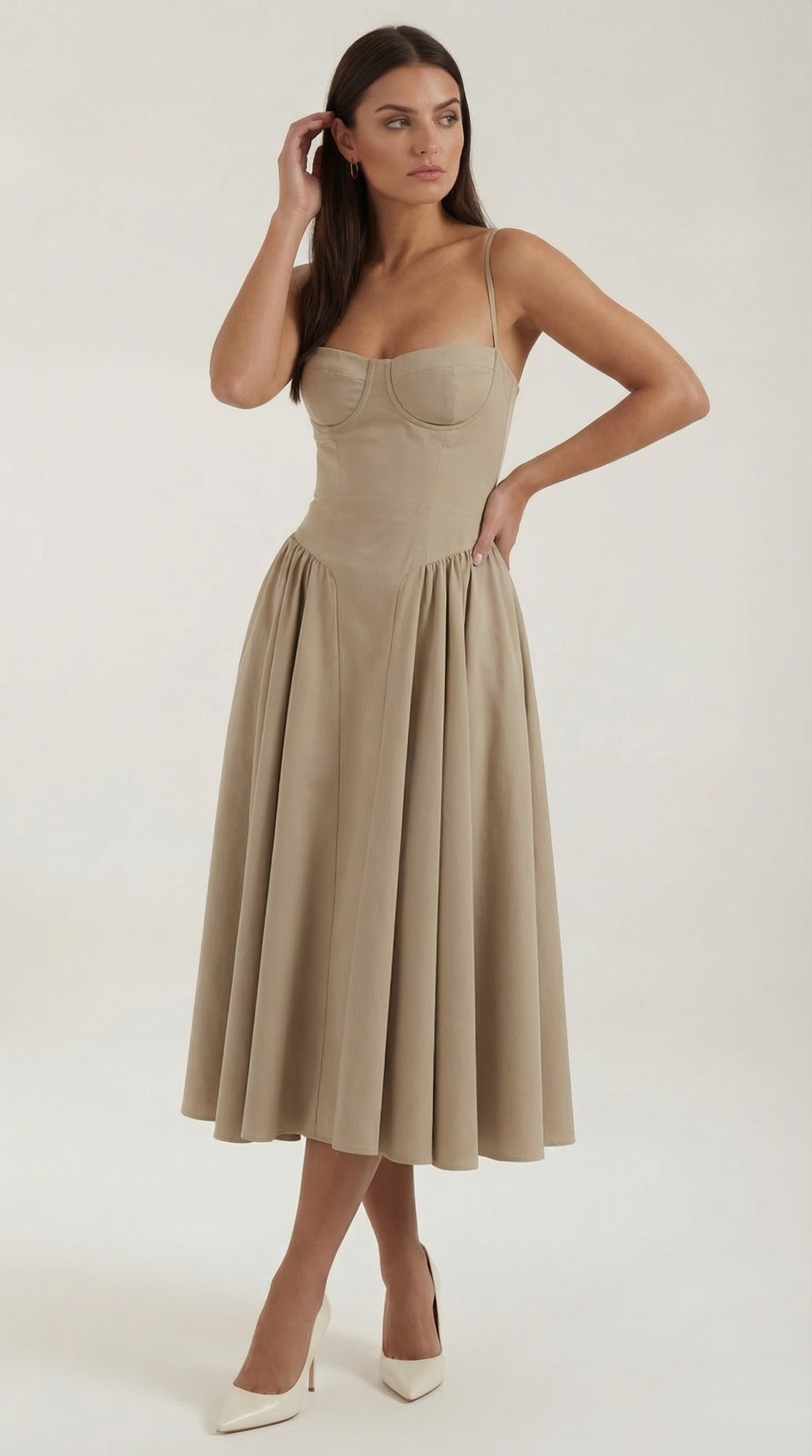 Elegant relaxed everyday midi dress for women | Odette - 31