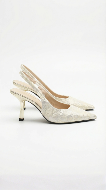Elegant heeled leather sandals for women | Rachel - 7