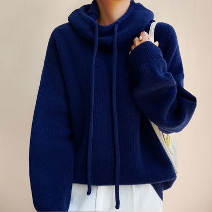 High Neck Drawstring Hoodie Trendy for Women | Solara