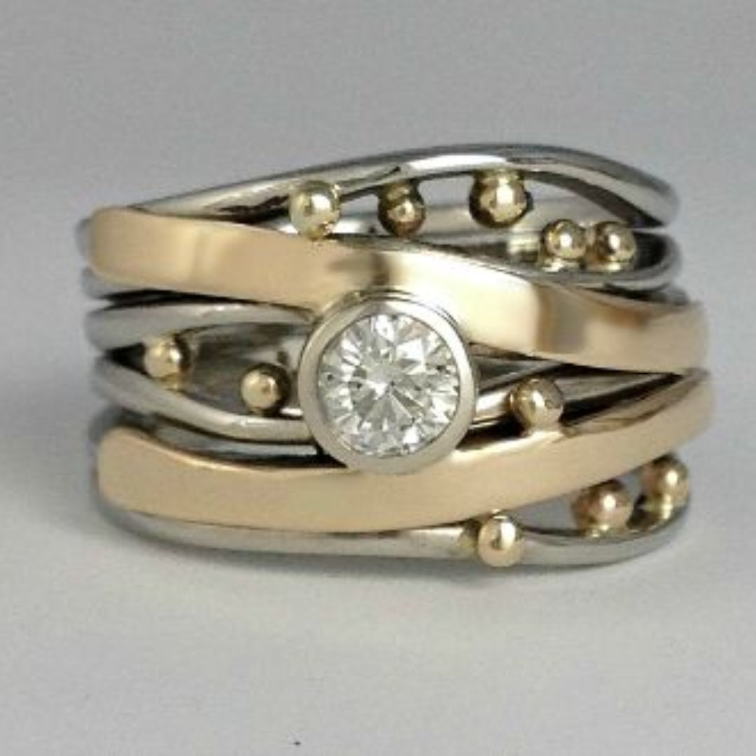 Elegant vintage gold zirconia ring for women | Royal -1