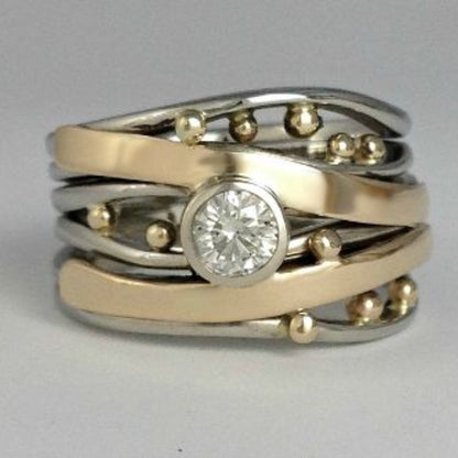 Elegant vintage gold zirconia ring for women | Royal -1