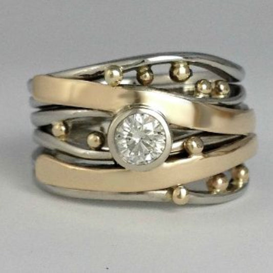 Elegant vintage gold zirconia ring for women | Royal -1