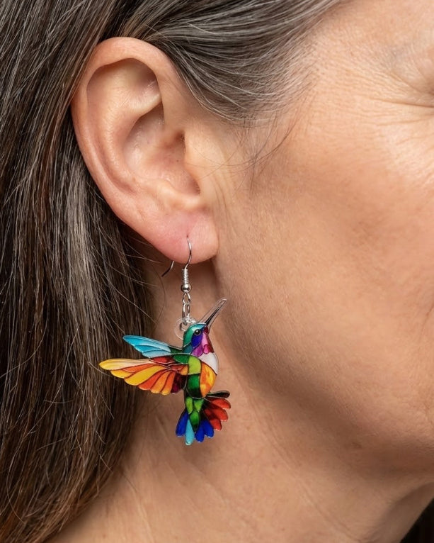 Elegant everyday hummingbird necklace and earrings set for women | Maria -5