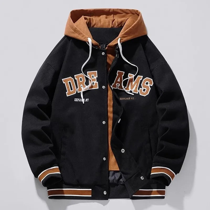 Hooded Varsity Style Jacket Stylish for Men | Beckford