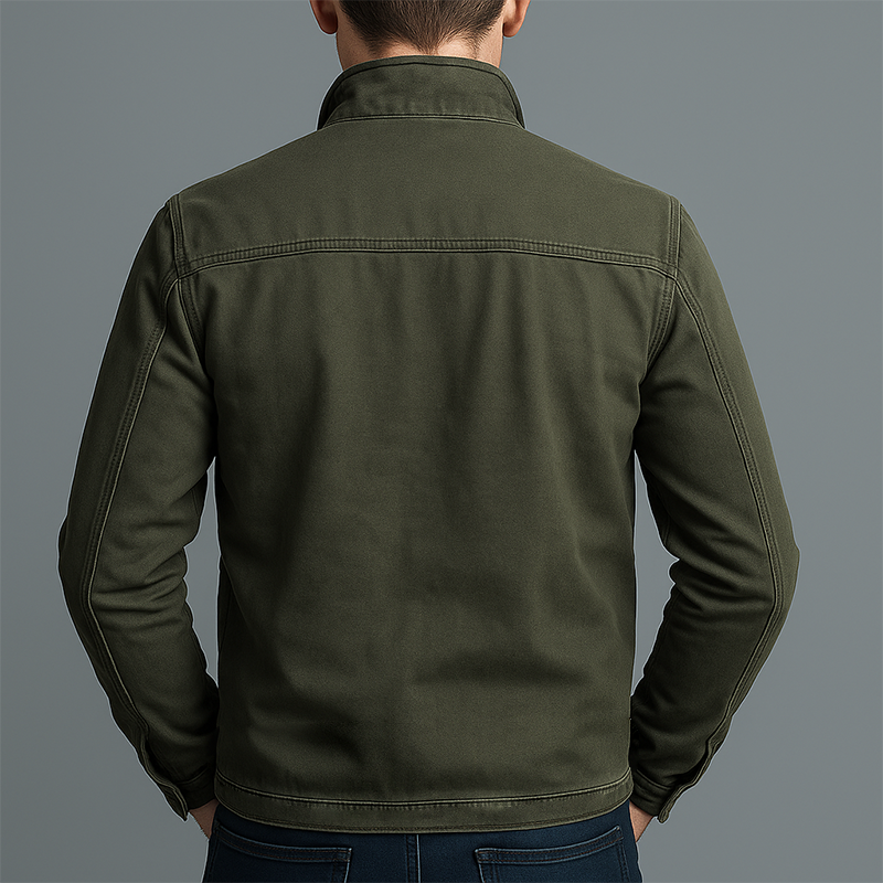 Vintage-inspired zip-up casual jacket for men | Denvera -3