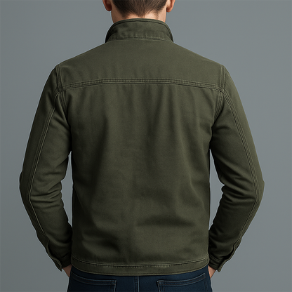Vintage-inspired zip-up casual jacket for men | Denvera -3
