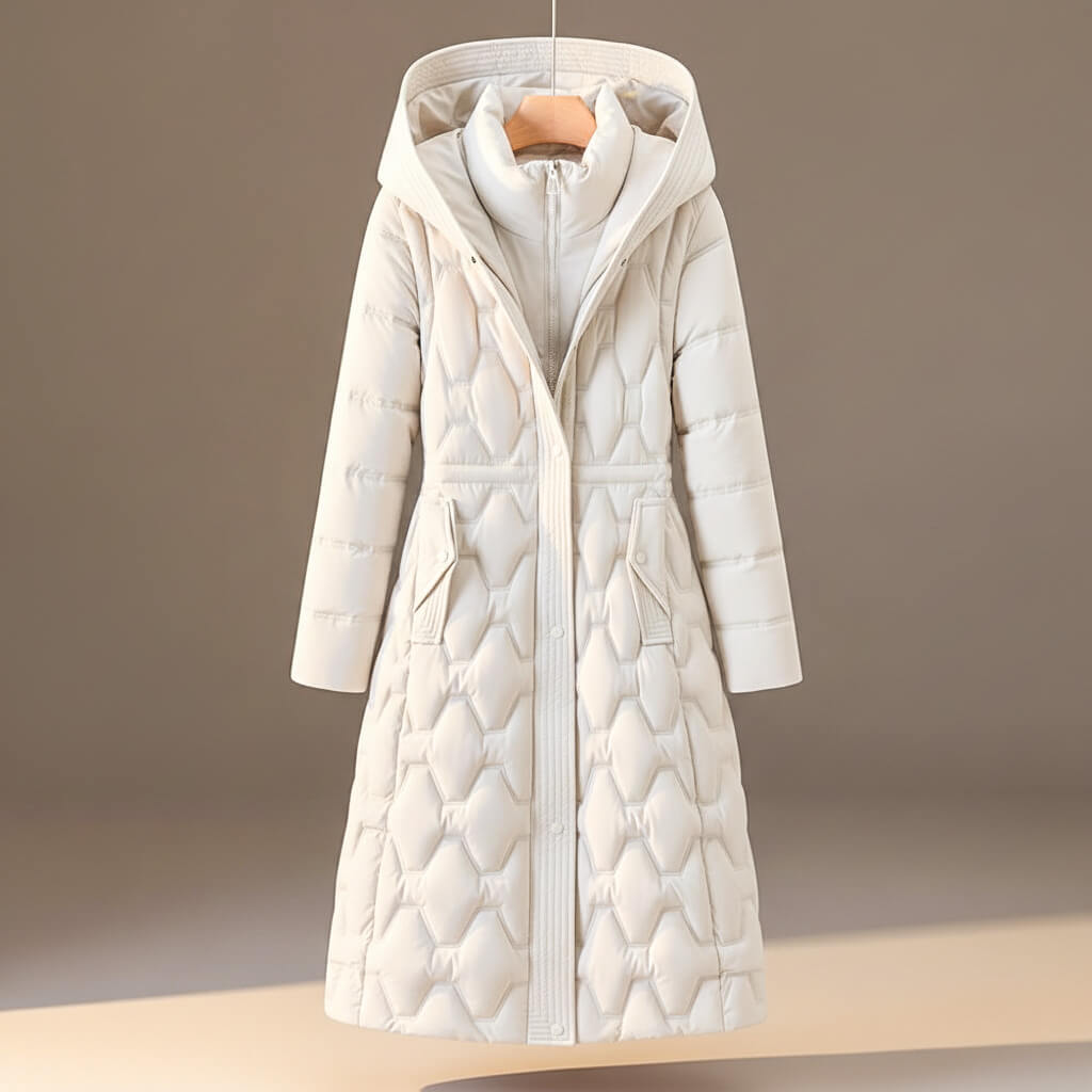 Warm quilted hooded winter coat for women | Lauren - 4
