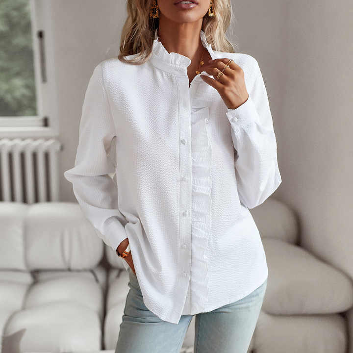 Ruffle Detail Long Sleeve Blouse Chic For Women | Celestine
