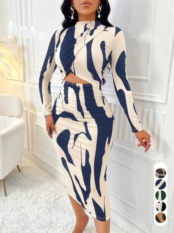 Colorblock Print Cut Out Bodycon Dress Chic For Women | Zephyra