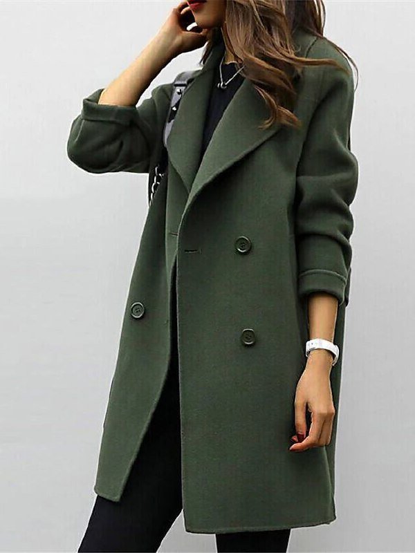 Elegant classic wool winter coat for women - 4