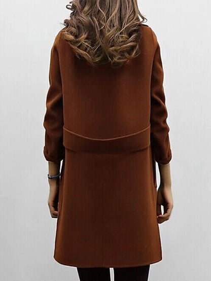Elegant classic wool winter coat for women - 2