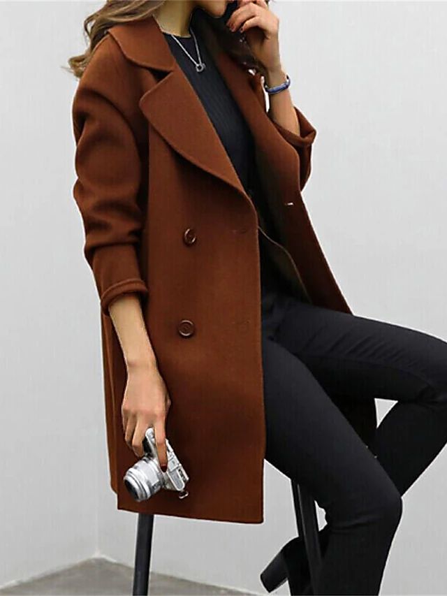Elegant classic wool winter coat for women - 5
