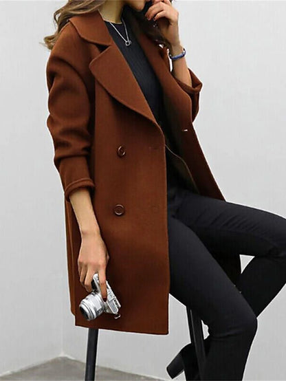 Elegant classic wool winter coat for women - 5
