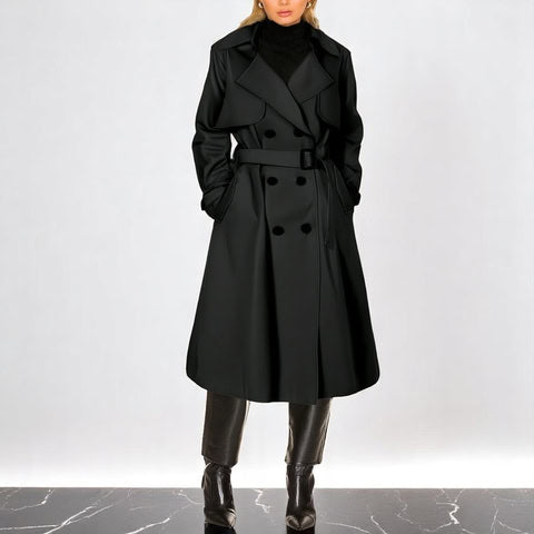 Belted Double Breasted Trench Coat Stylish for Women | Elara
